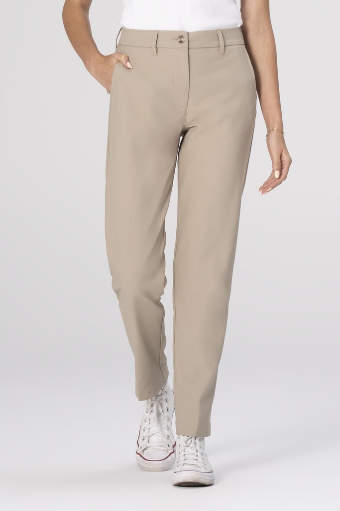 [PEC04W-Zwart-50] CHINO POLY STRETCH PANTS DAMES (50, Zwart)