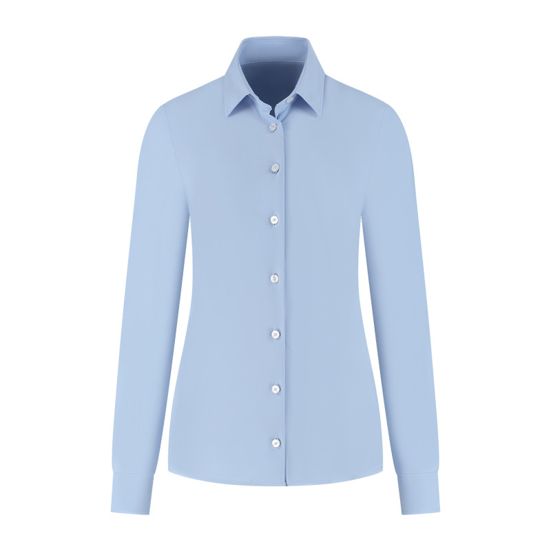 [WX3380-Zwart-32] BLOUSE TRAVELSTOF DAMES (32, Zwart)